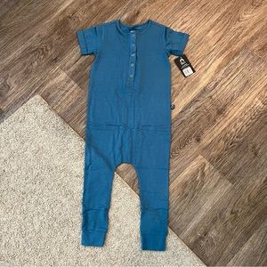 Rags solid blue romper size 5/6 NWT